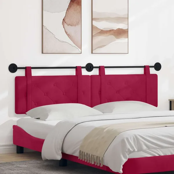 Tête de lit suspendue Bordeaux Velours