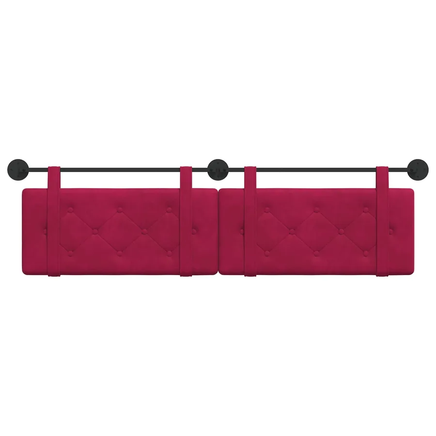Tête de lit suspendue Bordeaux Velours - 5