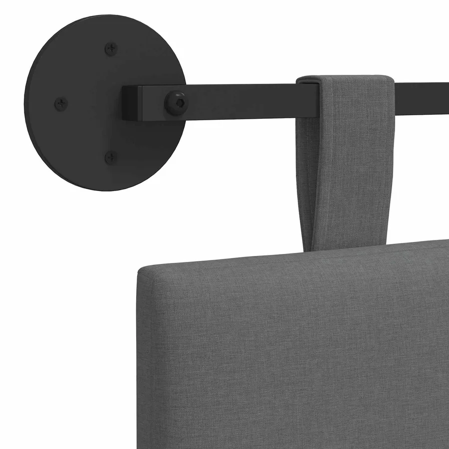 Tête de lit suspendue Gris foncé Tissu - 9