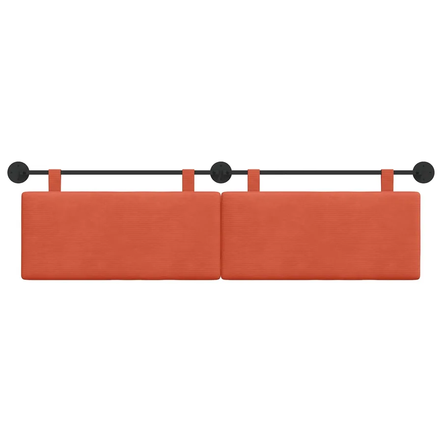 Tête de lit suspendue Rouge orange Tissu en velours côtelé - 5