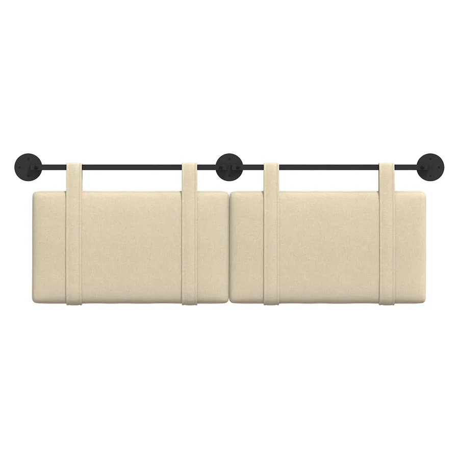 Tête de lit suspendue Crème Tissu - 5