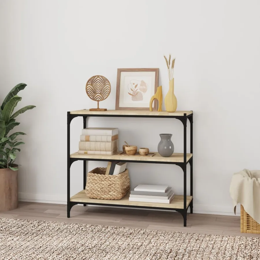 Bibliothèque Chêne Sonoma 80x33x70,5 cm Bois d'ingénierie acier - 3