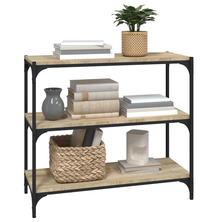 Bibliothèque Chêne Sonoma 80x33x70,5 cm Bois d'ingénierie acier - 4