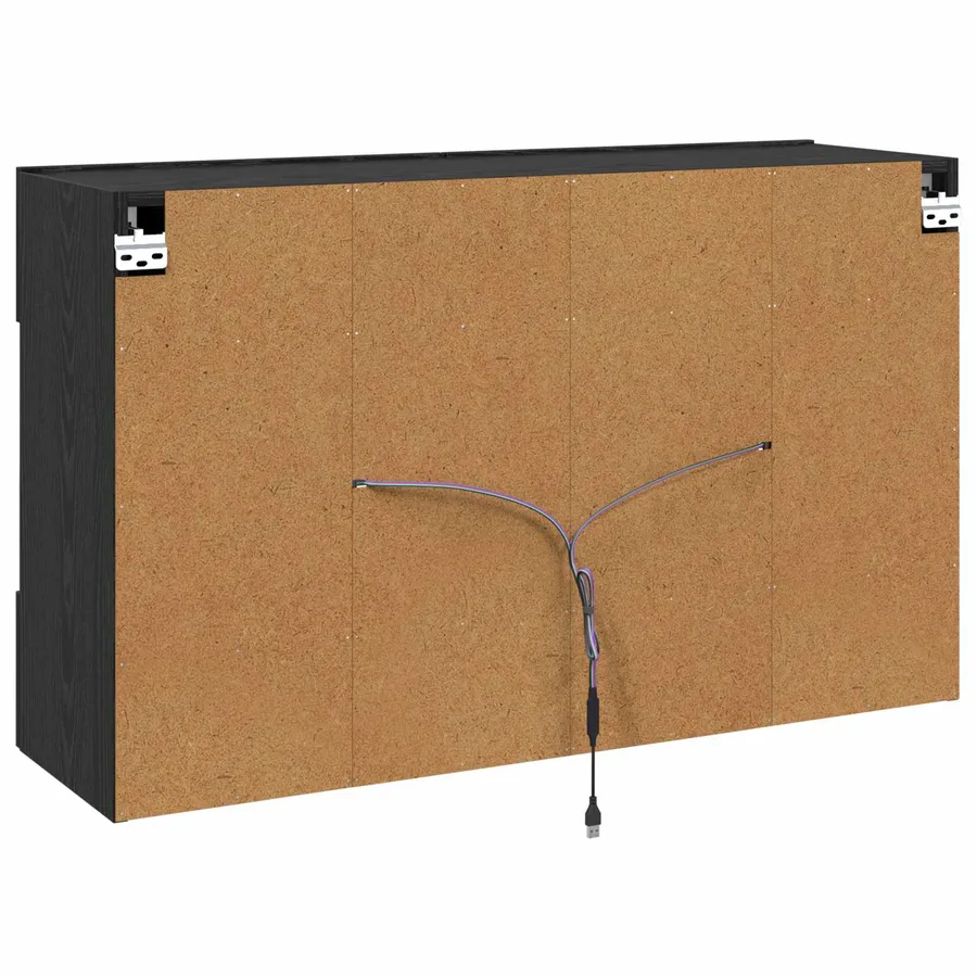 Meuble TV mural avec LED Chêne noir 98,5 x 30 x 60,5 cm - 8