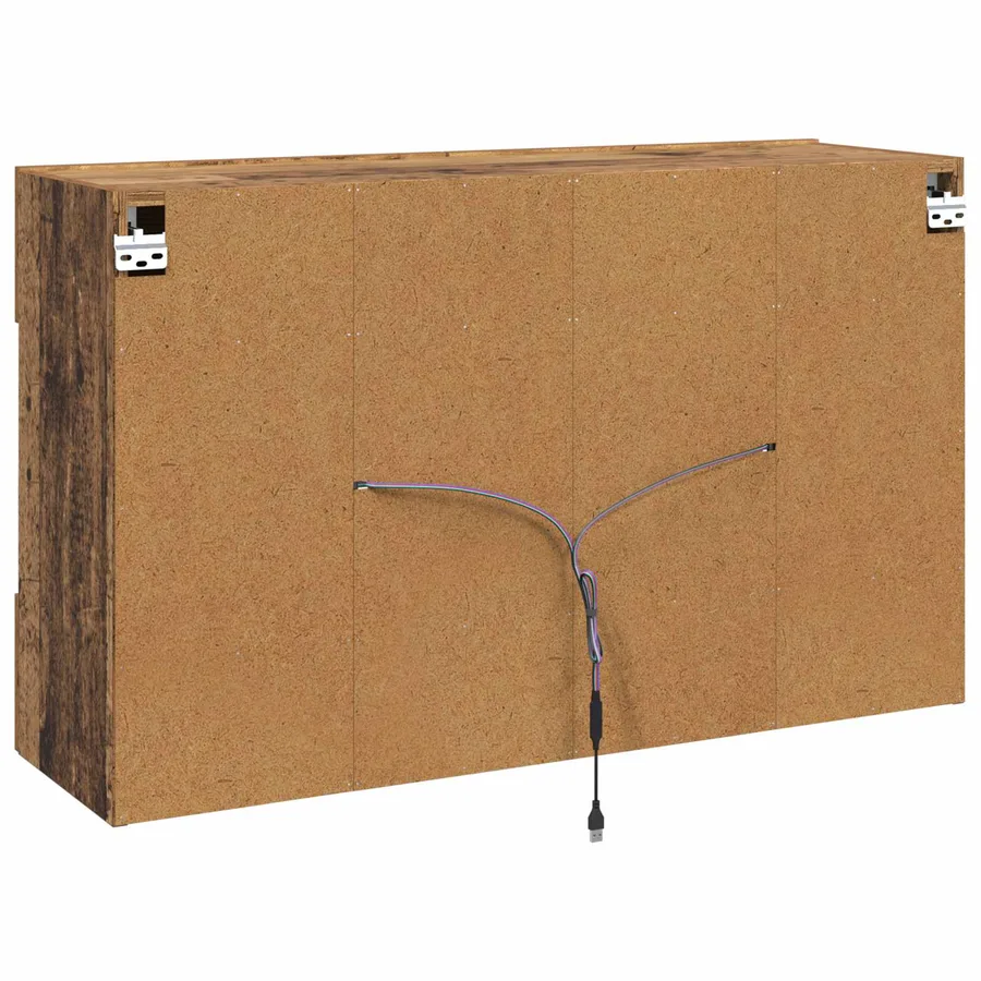 Meuble TV mural avec LED Bois Ancien 98,5 x 30 x 60,5 cm - 10