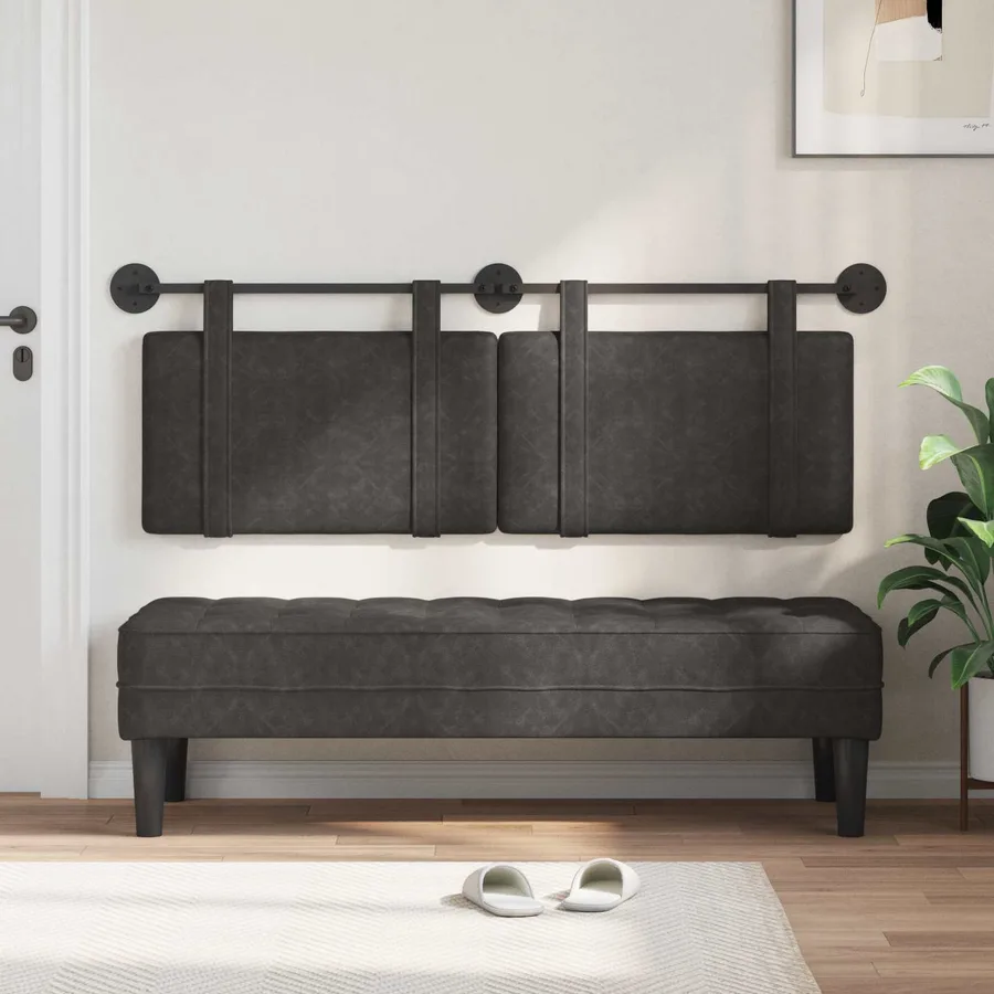 Tête de lit suspendue Noir PU antique - 3