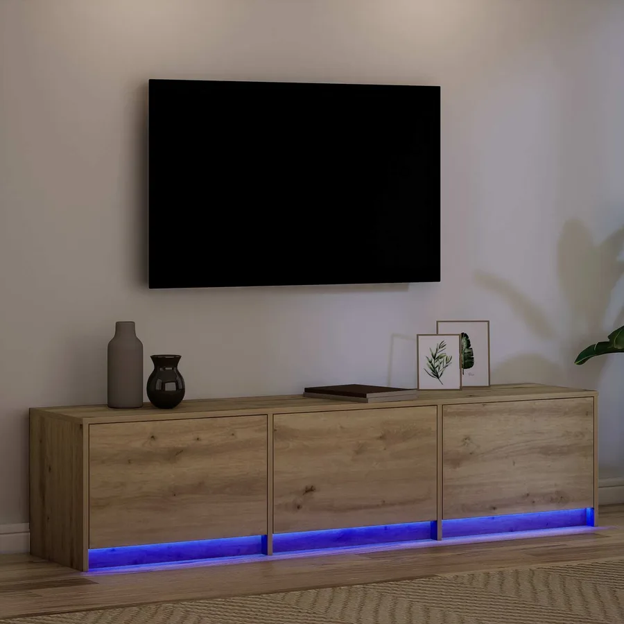Meuble TV Chêne artisanal Bois d'ingénierie - 5