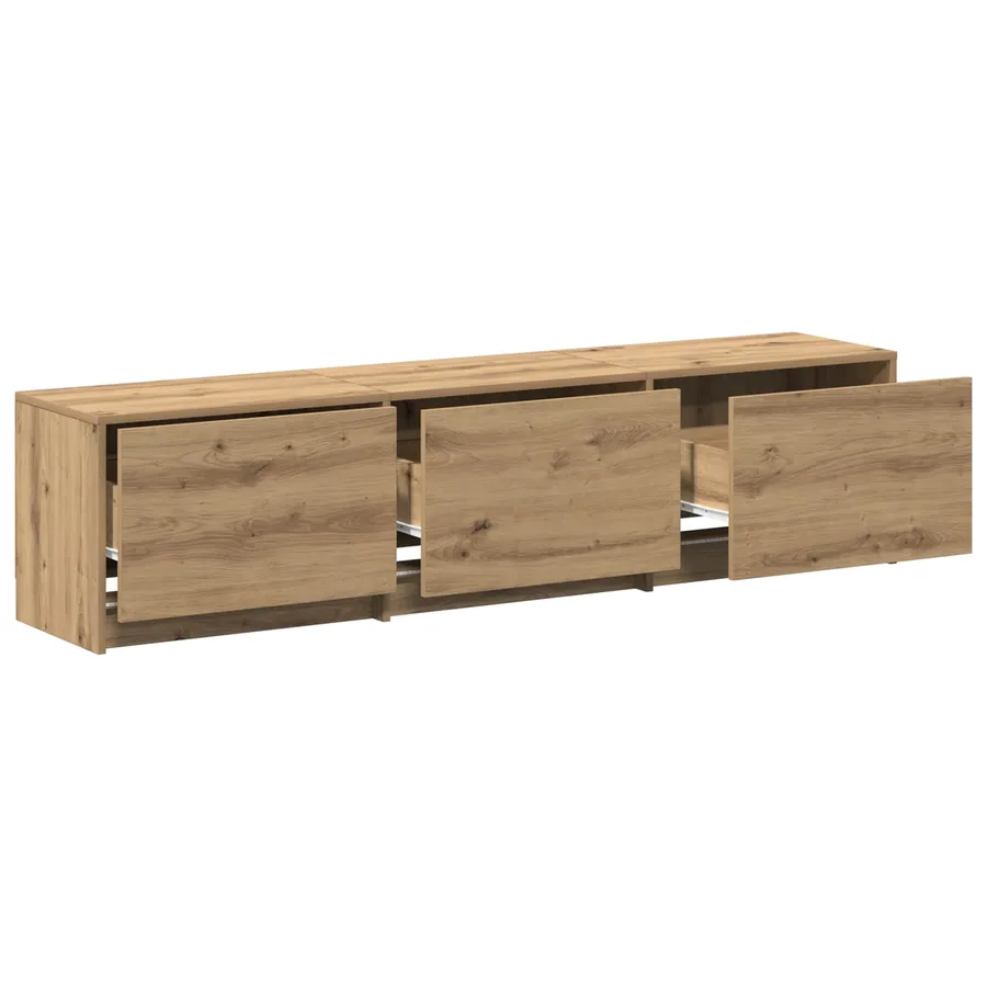 Meuble TV Chêne artisanal Bois d'ingénierie - 6
