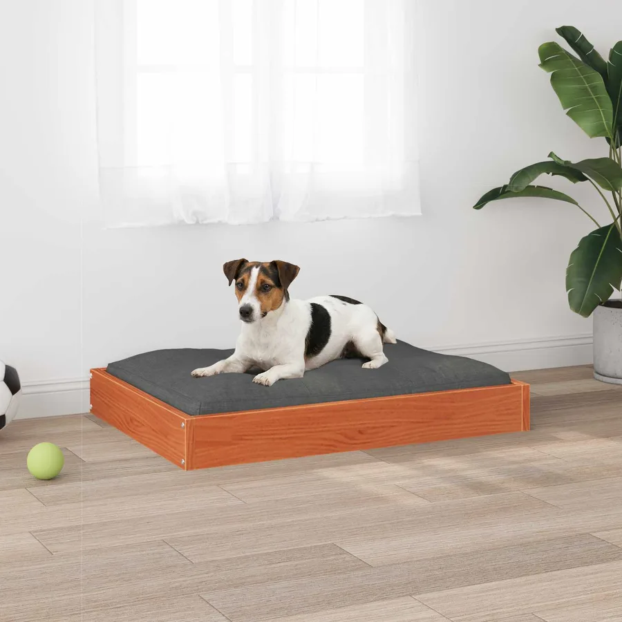 Lit pour Chien Cire marron 72 x 54 x 9 cm Bois de Pin Massif - 4