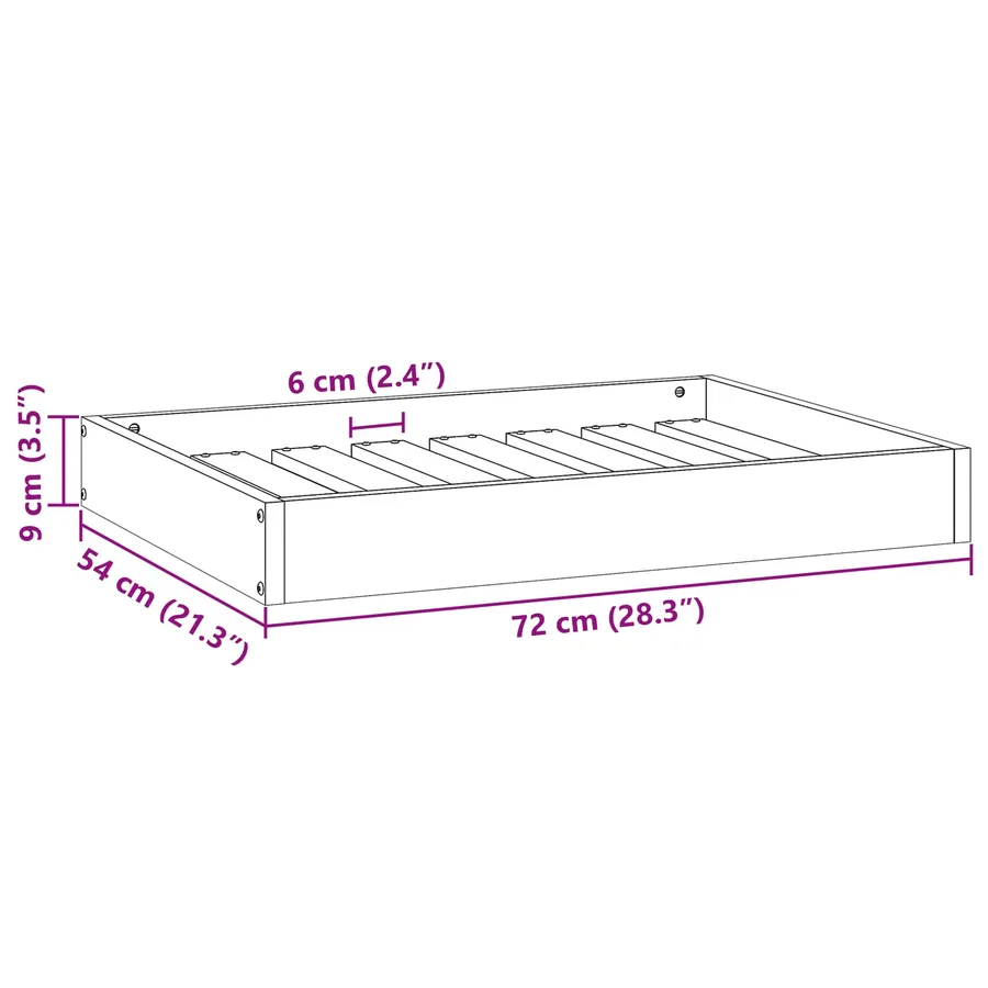 Lit pour Chien Cire marron 72 x 54 x 9 cm Bois de Pin Massif - 7