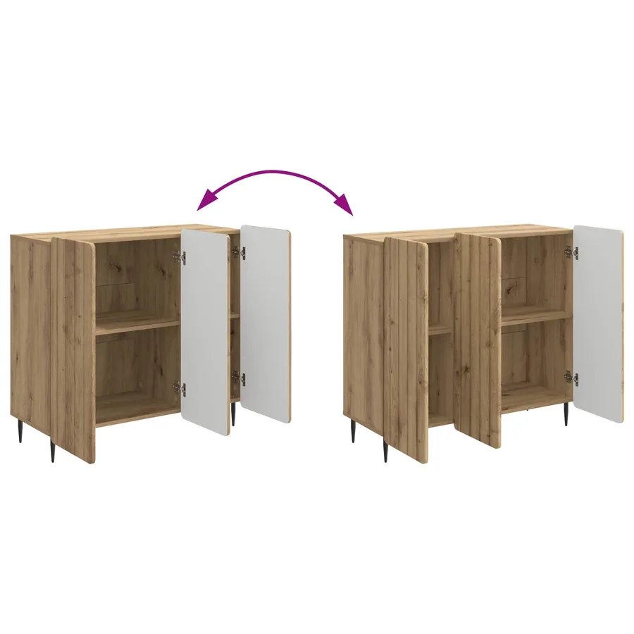 Buffet Chêne artisanal 89 x 34,5 x 82 cm Bois d'ingénierie - 11