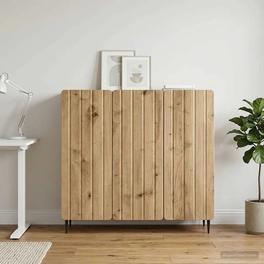 Buffet Chêne artisanal 89 x 34,5 x 82 cm Bois d'ingénierie - 4