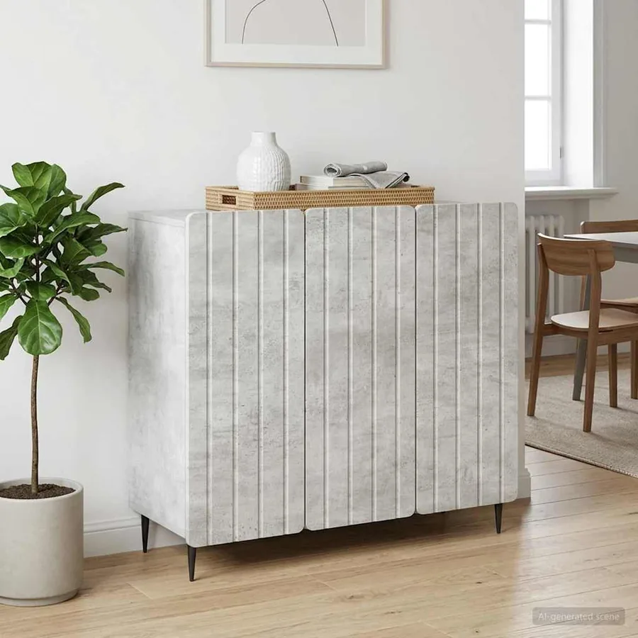 Buffet Gris béton 89 x 34,5 x 82 cm Bois d'ingénierie