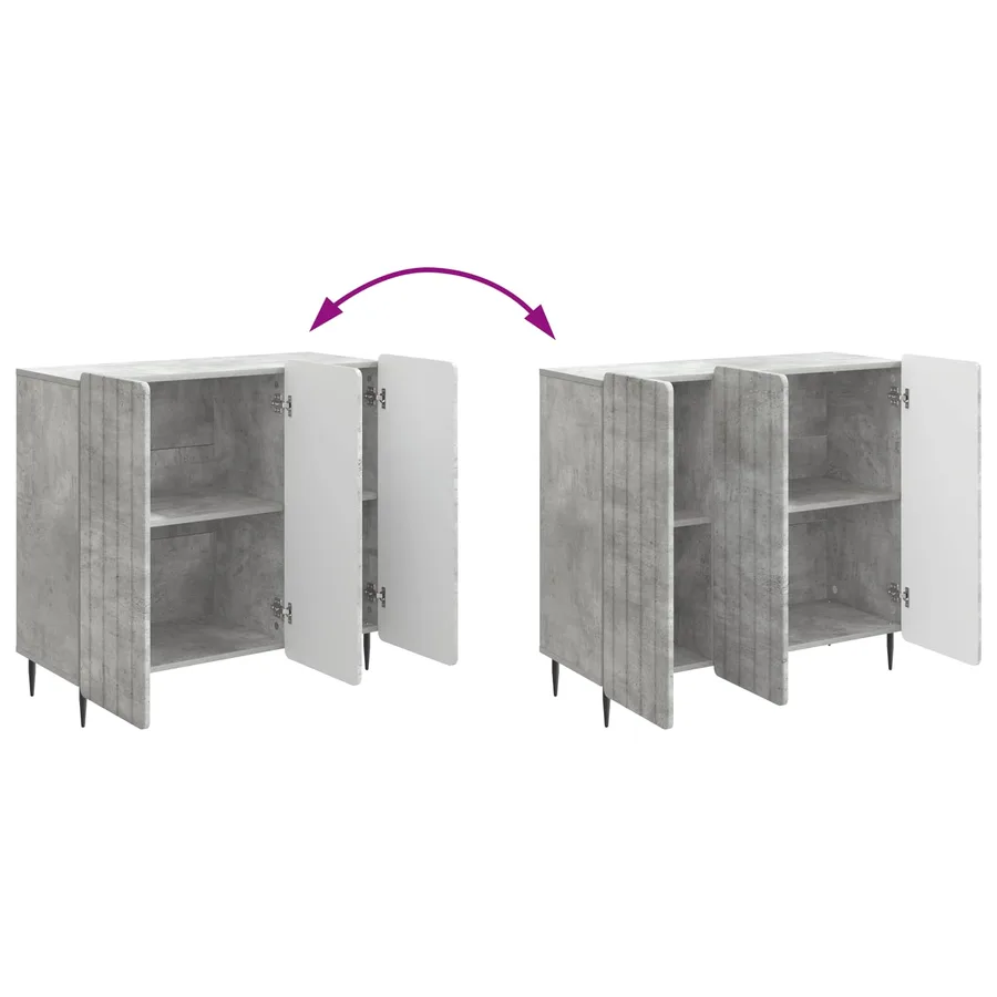 Buffet Gris béton 89 x 34,5 x 82 cm Bois d'ingénierie - 11