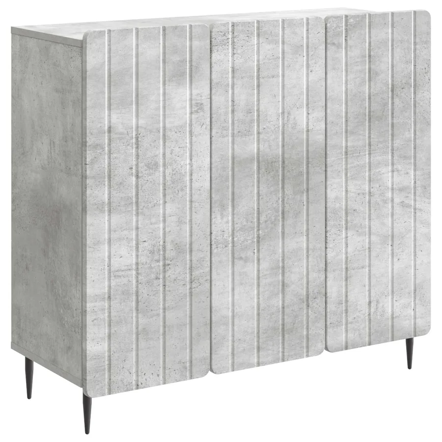 Buffet Gris béton 89 x 34,5 x 82 cm Bois d'ingénierie - 2