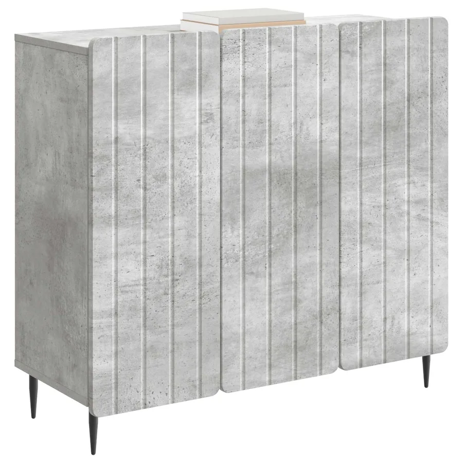 Buffet Gris béton 89 x 34,5 x 82 cm Bois d'ingénierie - 3