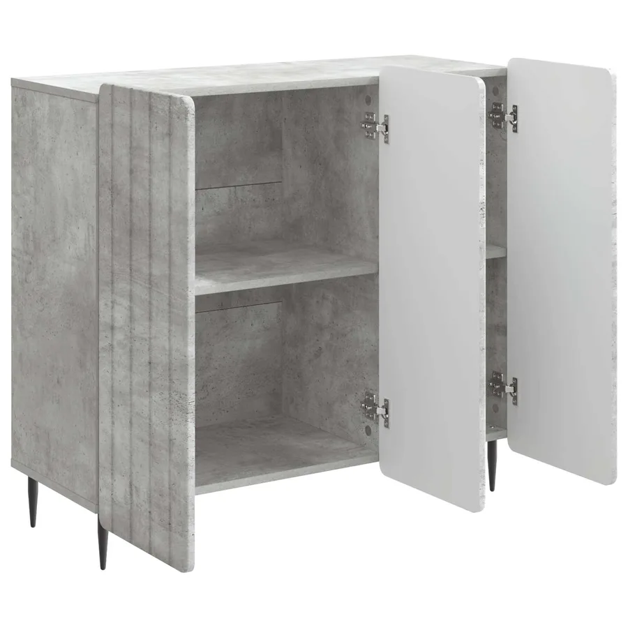 Buffet Gris béton 89 x 34,5 x 82 cm Bois d'ingénierie - 5