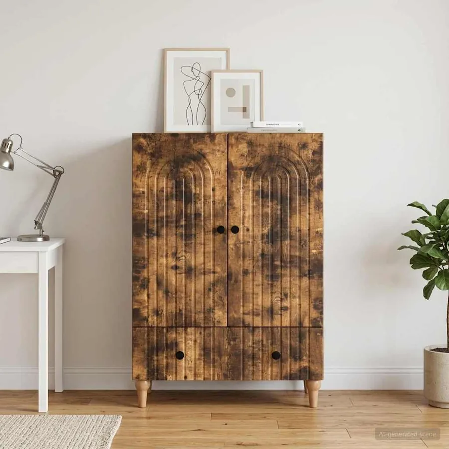 Buffet Chêne fumé 66 x 34,5 x 95 cm Bois d'ingénierie