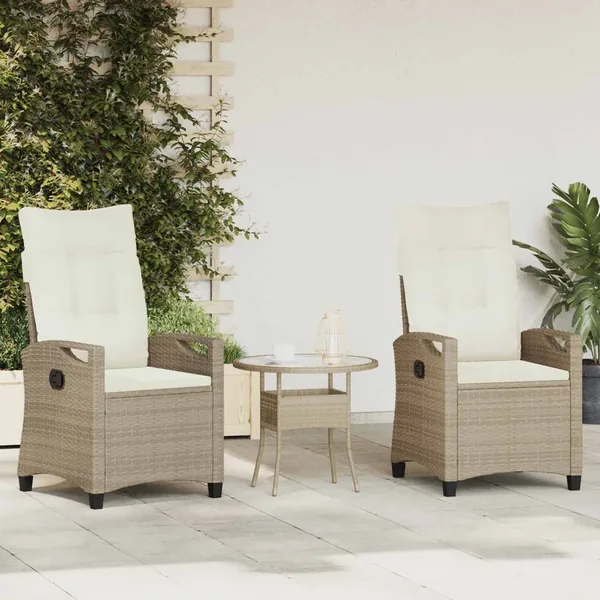 Chaise de jardin 2 pcs Beige et crème 56 x 60 x 112 cm
