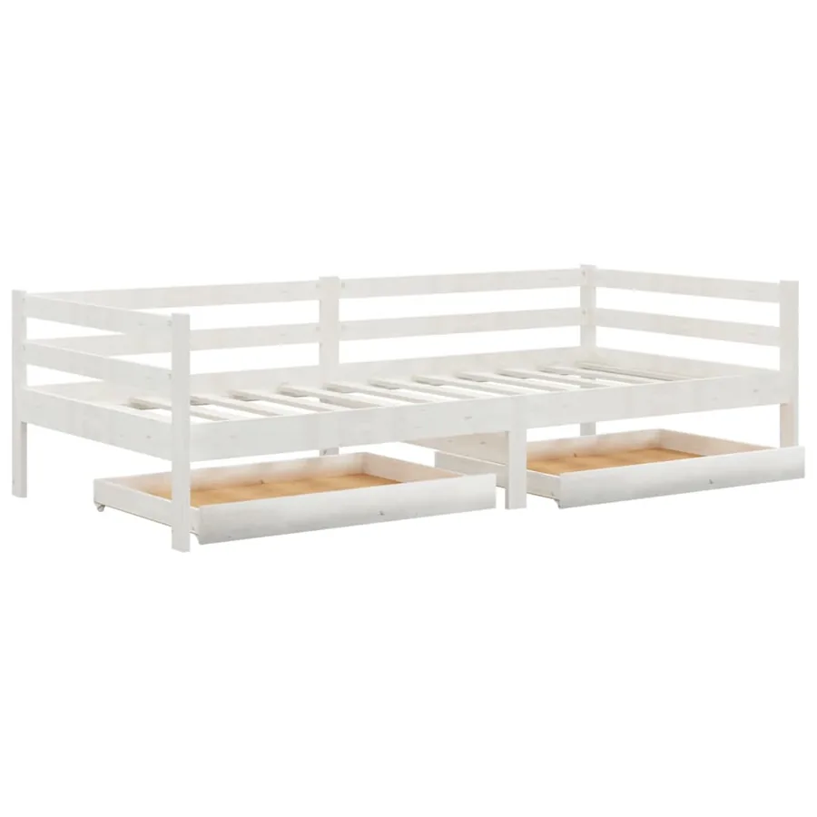 Lit de jour sans matelas avec tiroirs 90x200 cm blanc - 3