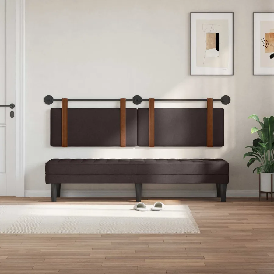 Tête de lit suspendue Marron foncé PU antique - 3