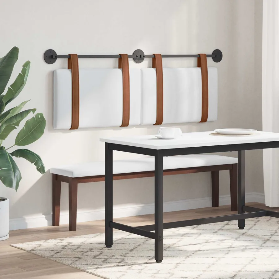 Tête de lit suspendue Blanc PU antique - 4
