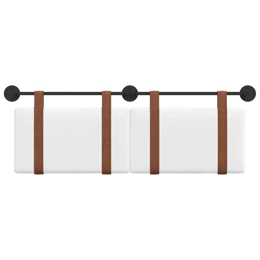 Tête de lit suspendue Blanc PU antique - 5