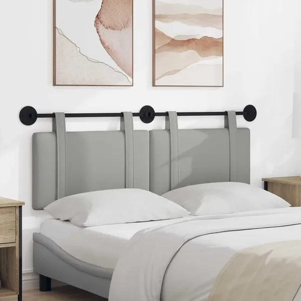 Tête de lit suspendue Gris nuage Tissu