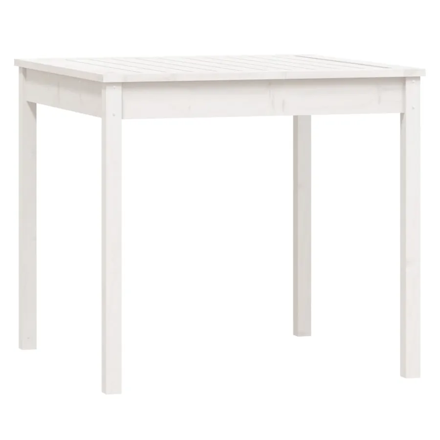 Ensemble à manger de jardin 5 pcs blanc bois massif de pin - 7