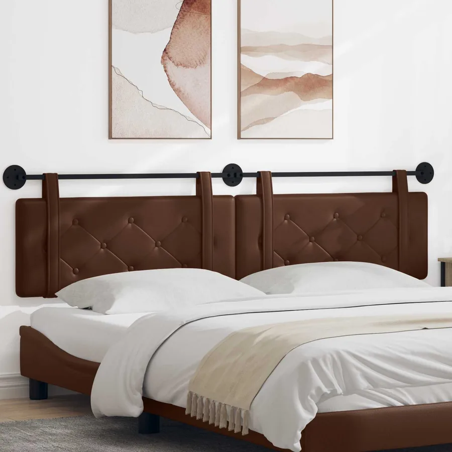 Tête de lit suspendue Marron Simili cuir