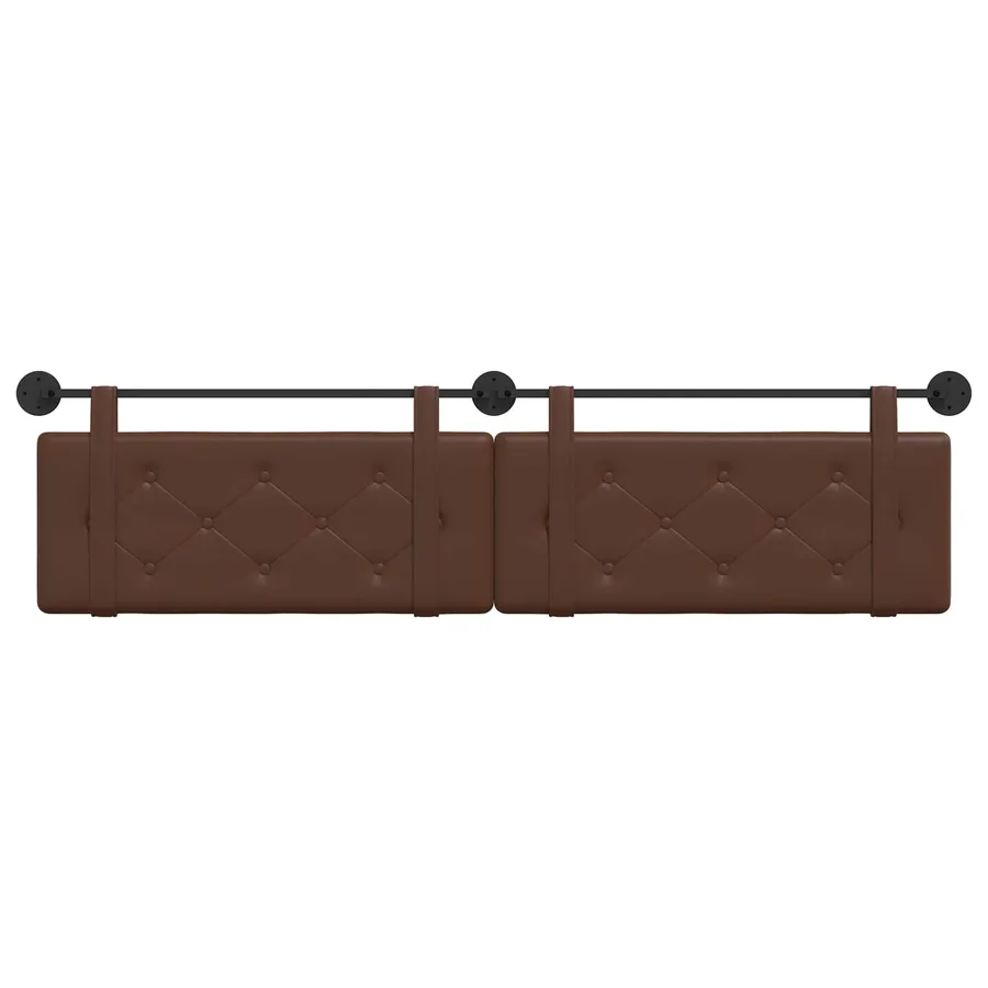 Tête de lit suspendue Marron Simili cuir - 5