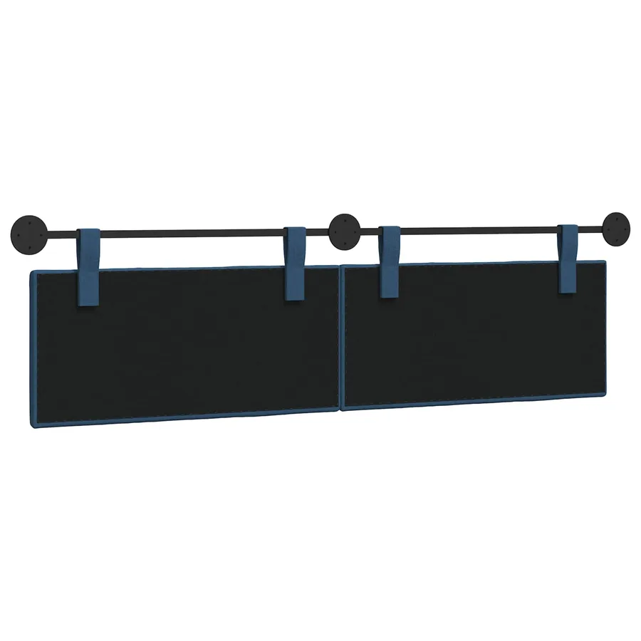 Tête de lit suspendue Bleu Tissu - 7