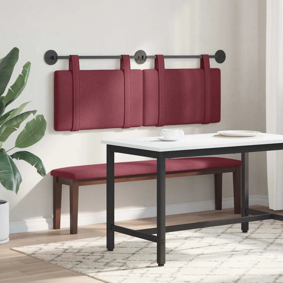 Tête de lit suspendue Bordeaux Tissu - 4