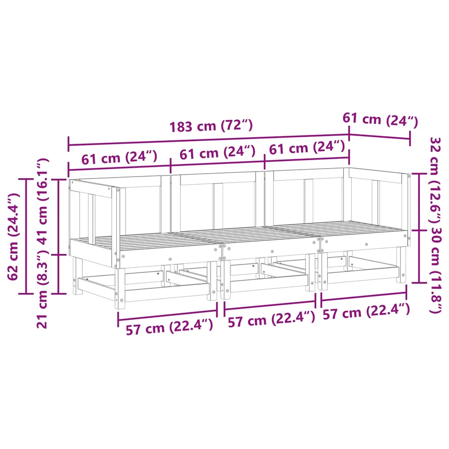 Unité de canapé sectionnel Brun Ciré 183 x 61 x 62 cm - 7