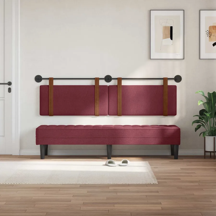 Tête de lit suspendue Bordeaux PU antique - 3