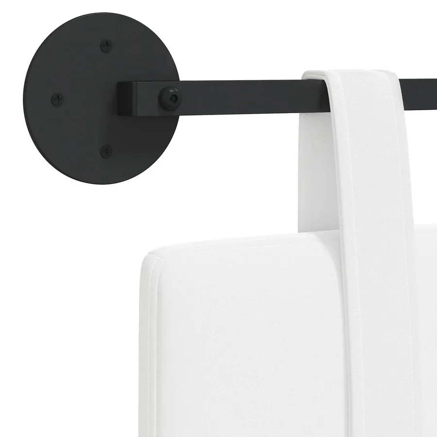 Tête de lit suspendue Blanc Tissu - 9