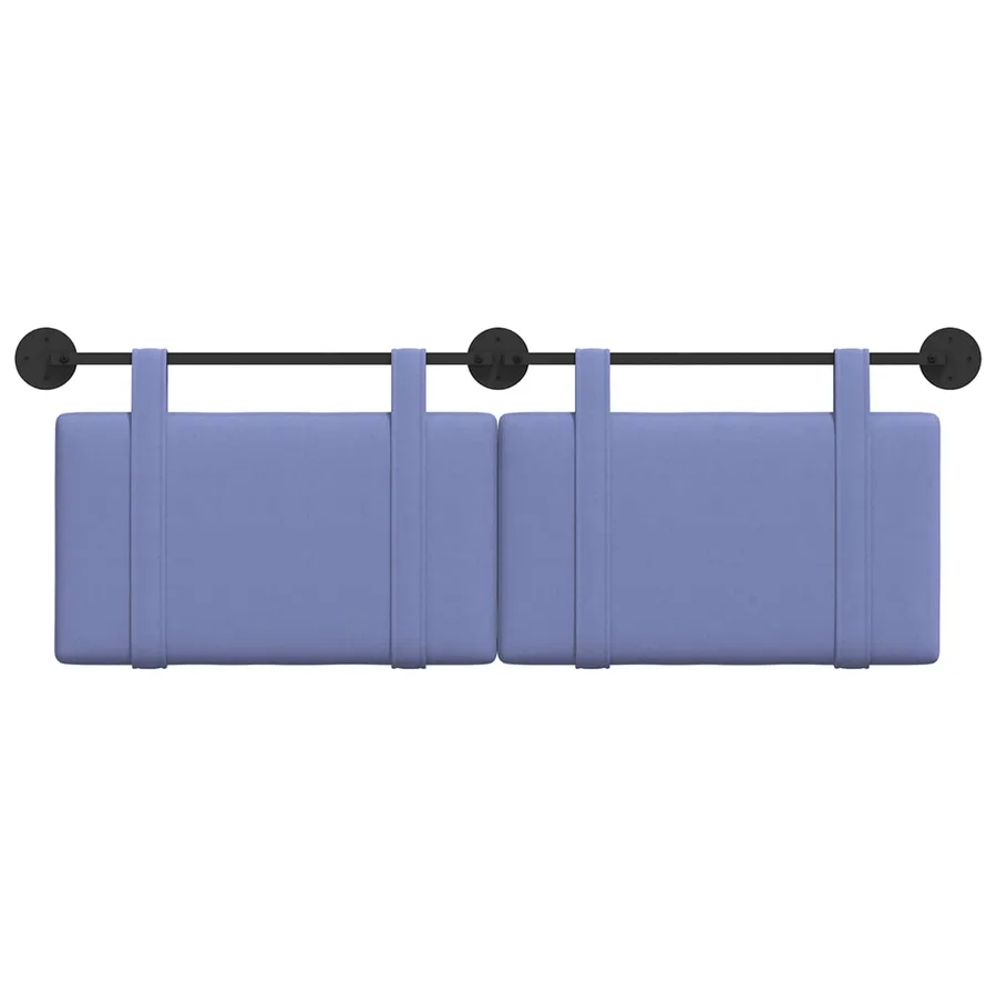 Tête de lit suspendue Bleu denim tissu - 5