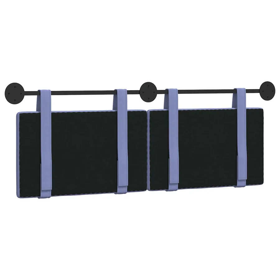 Tête de lit suspendue Bleu denim tissu - 7