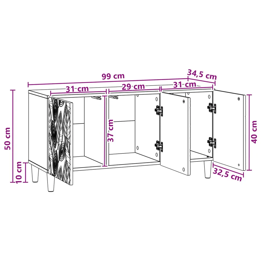 Meuble TV 99 x 34,5 x 50 cm Chêne artisanal Bois d'ingénierie - 11