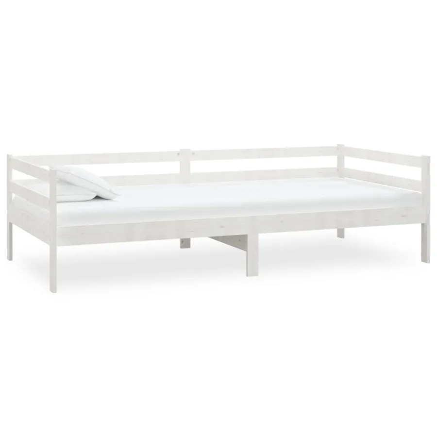 Lit de jour sans matelas blanc bois de pin massif 90x200 cm - 2