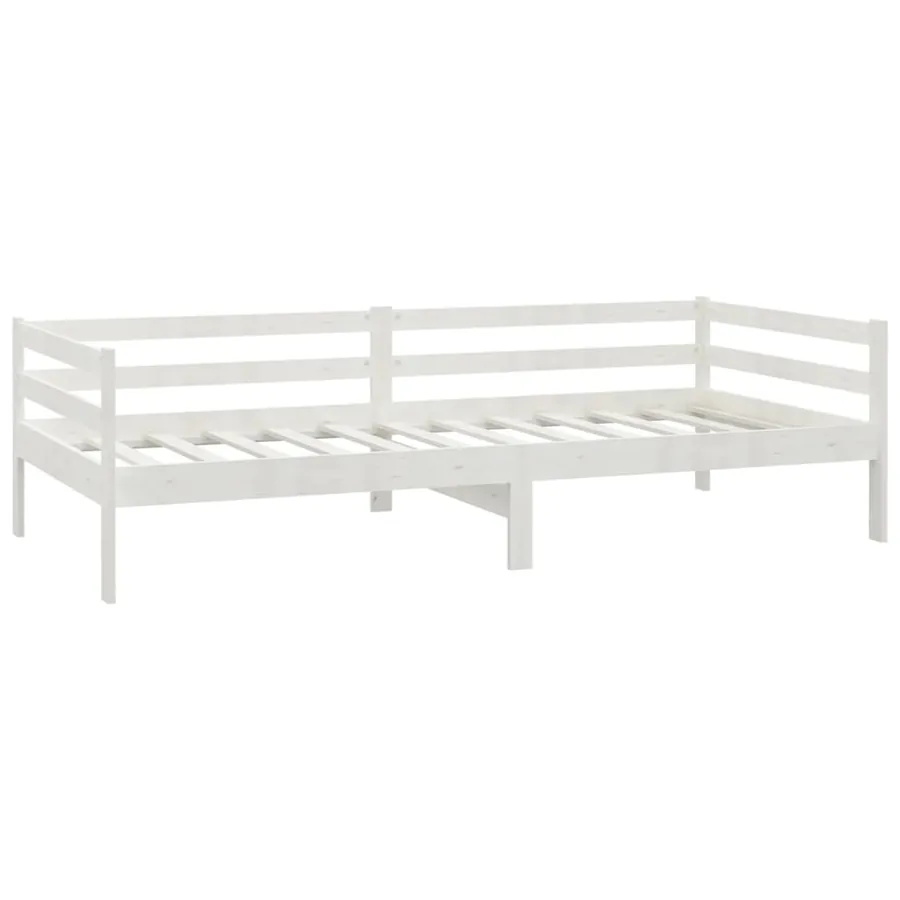 Lit de jour sans matelas blanc bois de pin massif 90x200 cm - 5