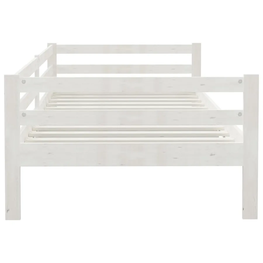 Lit de jour sans matelas blanc bois de pin massif 90x200 cm - 6