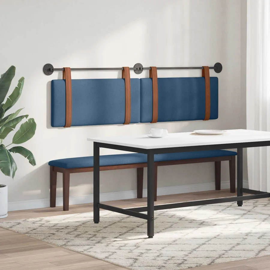 Tête de lit suspendue Bleu PU antique - 4