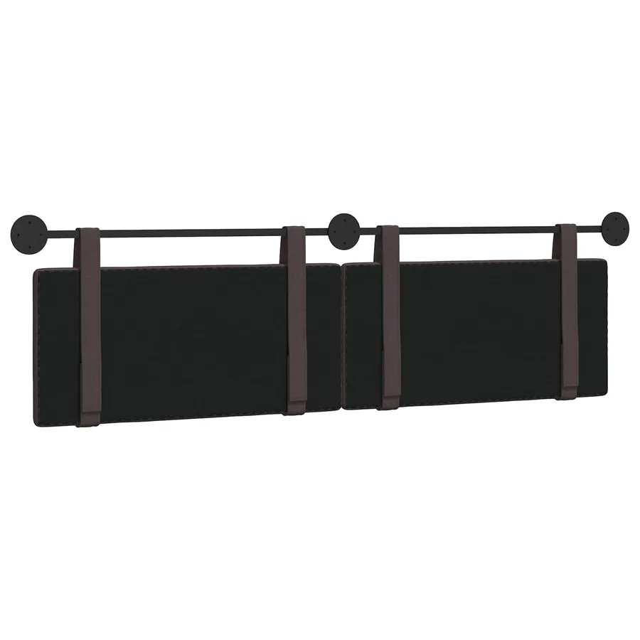 Tête de lit suspendue Marron foncé Tissu - 7