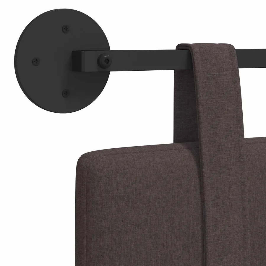 Tête de lit suspendue Marron foncé Tissu - 9