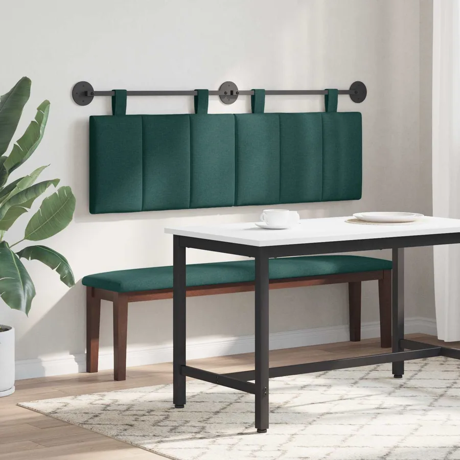 Tête de lit suspendue Vert foncé Tissu - 4