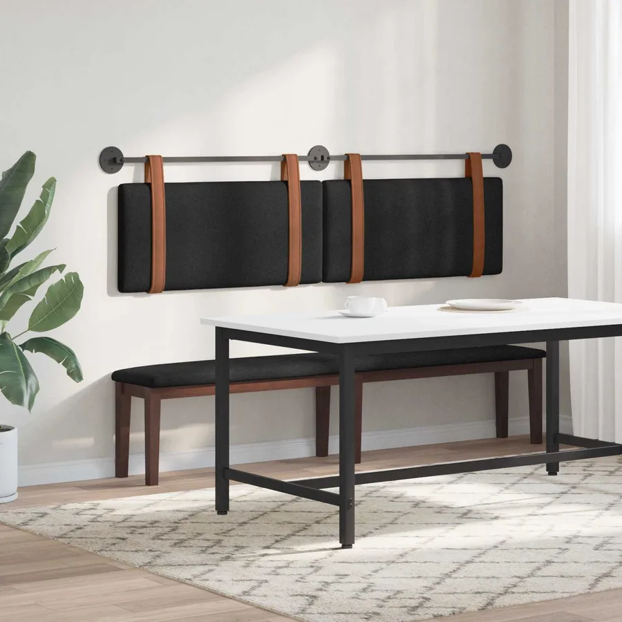 Tête de lit suspendue Noir PU antique - 4