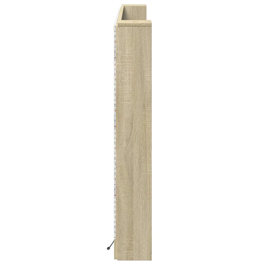 Cabinet de Tête de Lit avec LED Sonoma 180 x 16,5 x 103,5 cm - 6