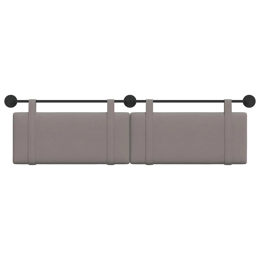 Tête de lit suspendue Taupe Tissu - 5