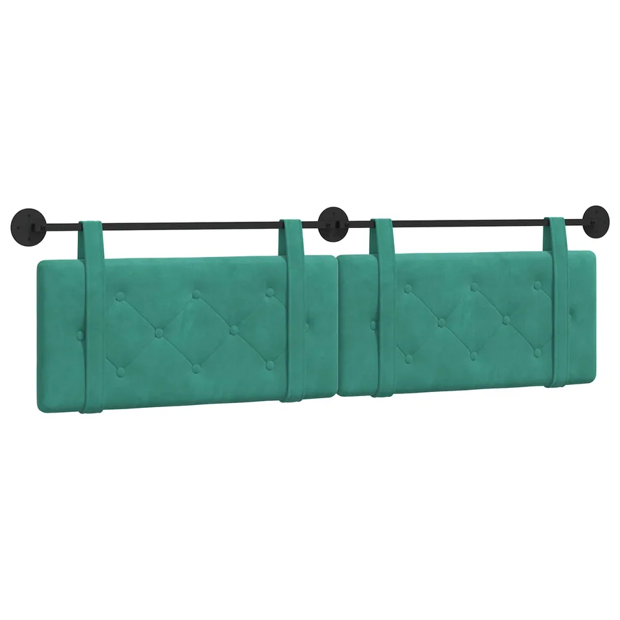 Tête de lit suspendue Turquoise Velours - 2